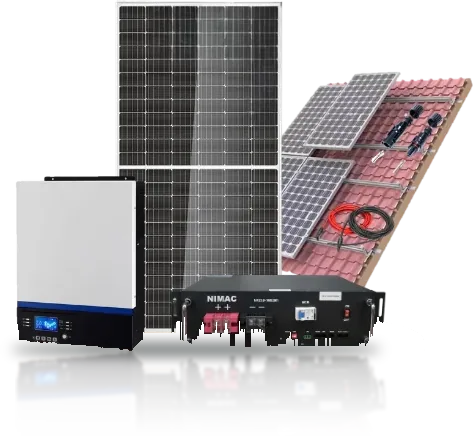 Kit solar Off Grid: inversor, batería, panel solar y estructura para techo