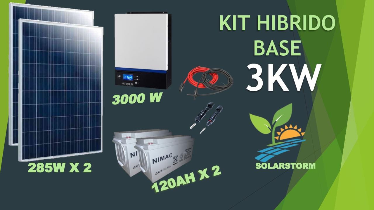 Kit Solar Off Grid Fotovoltaico 3000w Híbrido Base 1