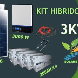 Kit Solar Off Grid Fotovoltaico 3000w Híbrido Base fase 2