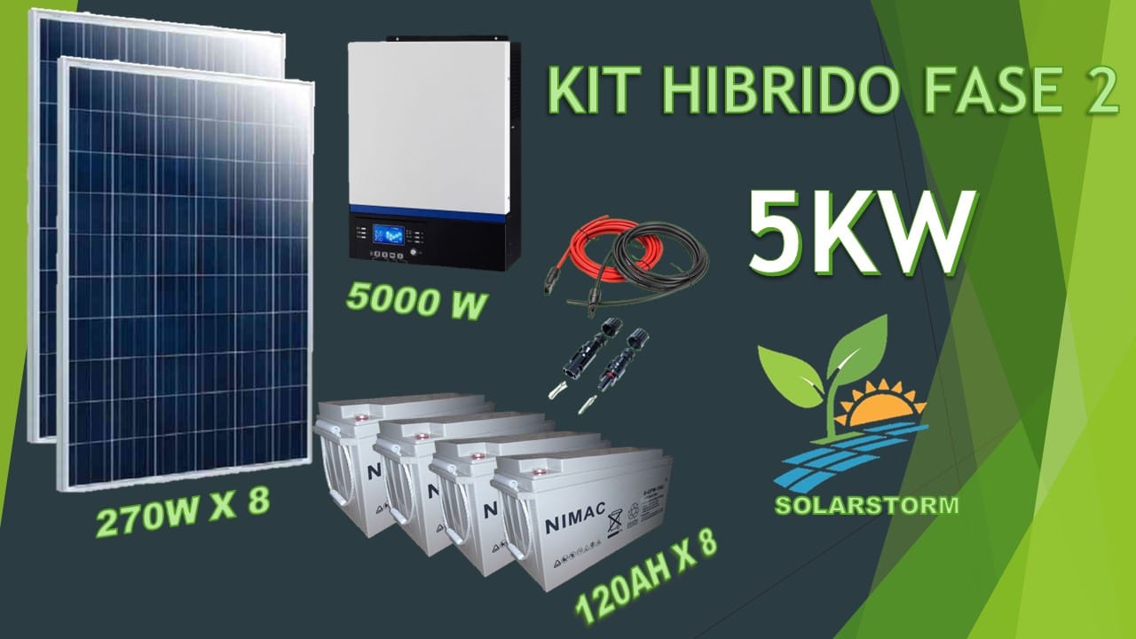 Kit Solar Fotovoltaico 5000w Híbrido fase 2
