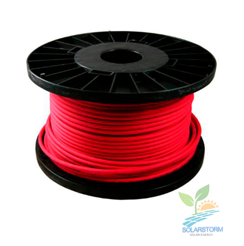 Rollo cable solar 100m 4mm rojo