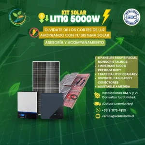 kit solar con baterias de litio 5kw