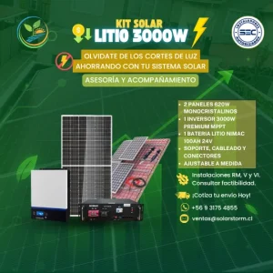 kit solar litio 3000w